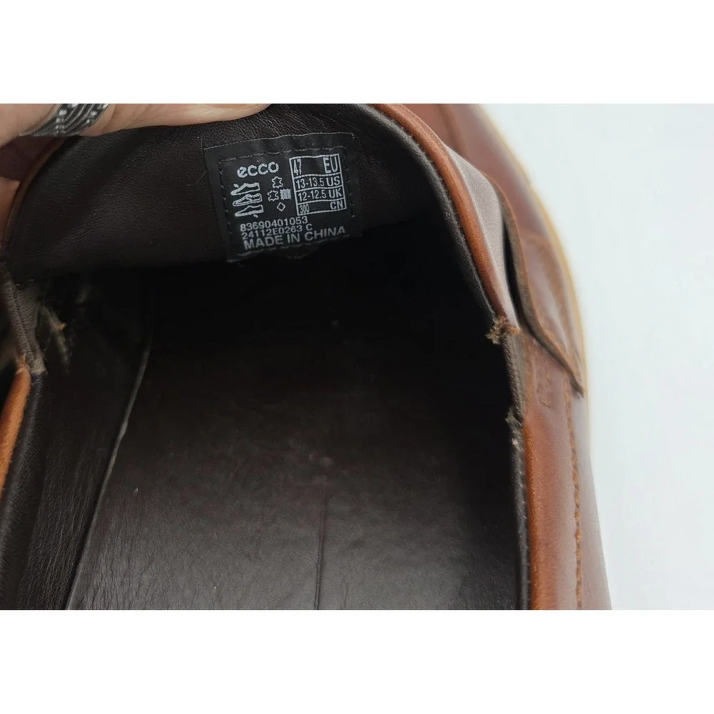 ECCO ST.1 Hybrid Penny Loafer Leather Shoes SlipOn Cognac Brown Mens Sz 13-13.5